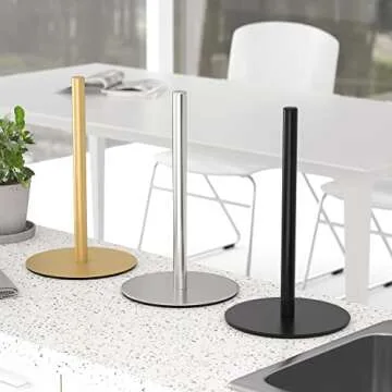Gold Paper Towel Holder Free-Standing Kitchen Roll Holder, Premium Stainless Steel Kitchen Towel Holder for Kitchen Rolls Organizer, Classic Fashion Kitchen Roll Dispenser Suit for Any Kitchen