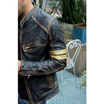Men’s Elite Vintage Café Racer Motorcycle Jacket - Distressed Style