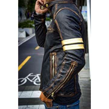 Men’s Elite Vintage Café Racer Motorcycle Jacket - Distressed Style