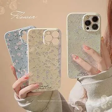 Ownest iPhone 13 Case Vintage Floral Design for Girls