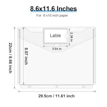 KTRIO 8 Pack Binder Folder Pockets for 3 Ring Binder Organizer Inserts Accessories with Hook and Loop Closure, Heavyweight, Letter Size, Side Loading, Clear