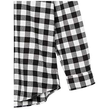 Amazon Essentials Men's Long-Sleeve Flannel Shirt (Available in Big & Tall), Black Buffalo Plaid, Medium