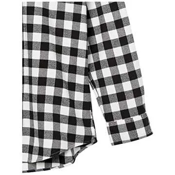 Amazon Essentials Men's Long-Sleeve Flannel Shirt (Available in Big & Tall), Black Buffalo Plaid, Medium