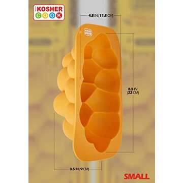 The Kosher Cook Silicone Braided Challah Mold - Small - Braided Oval Challah Pan - Challah Bread Bak...