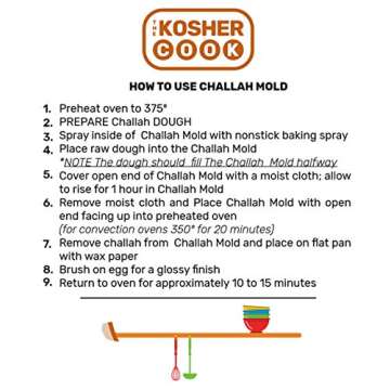 The Kosher Cook Silicone Braided Challah Mold - Small - Braided Oval Challah Pan - Challah Bread Baking Mold - No Shaping Required