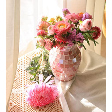 Handmade Mosaic Glass Vase - Decorative Flower Centerpiece