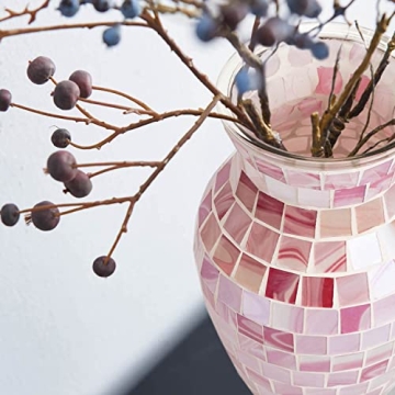 Handmade Mosaic Glass Vase - Decorative Flower Centerpiece