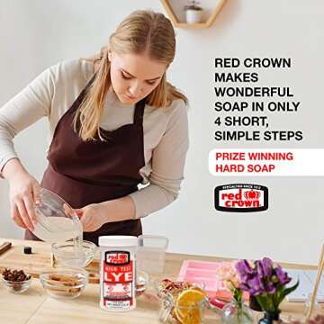 The Boyer Corporation Lye for Soap Making, Sodium Hydroxide Pure High Test Lye Food Grade, Caustic Soda, Drain Cleaner and Clog Remover, 2.2 lbs.