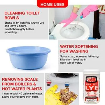 The Boyer Corporation Lye for Soap Making, Sodium Hydroxide Pure High Test Lye Food Grade, Caustic Soda, Drain Cleaner and Clog Remover, 2.2 lbs.