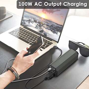 AC Outlet Portable Laptop Power Bank, Universal 116Wh/31200mAh 100W Travel Laptop Charger, External ...