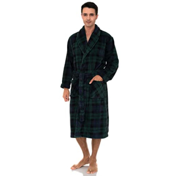 Plush Shawl Collar Men's Fleece Robe - Cozy Comfort