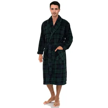 Plush Shawl Collar Men's Fleece Robe - Cozy Comfort