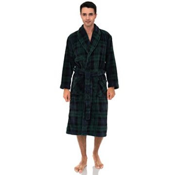 Plush Shawl Collar Men's Fleece Robe - Cozy Comfort