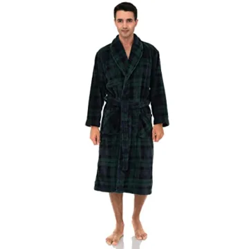 Plush Shawl Collar Men's Fleece Robe - Cozy Comfort