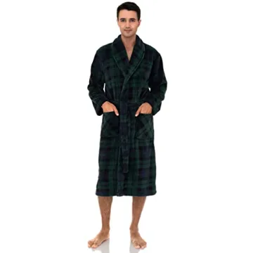 Plush Shawl Collar Men's Fleece Robe - Cozy Comfort