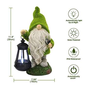 LNPNRENG Solar Garden Outdoor Statue Gnome Light - Lawn Decoration Patio, Balcony, Yard Decoration - A Great Birthday List for Women/Mom/Grandma