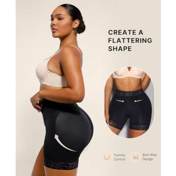 SHAPELLX Butt Lifting Shapewear For Women Tummy Control Faja Shaping Shorts Thigh Slimming Panties M...