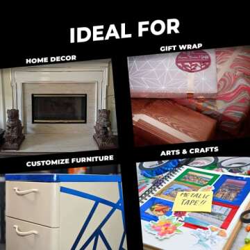 WOD MPFT2 Gold Metalized Polyester Mylar Film Tape with Acrylic Adhesive, 3/8 inch x 72 yds. Vibrant Mirror Gold Tape, Decor Tape for Detailing Accent Wall, Graphic Arts, Car and Boat Trim