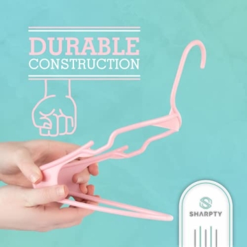 Sharpty Plastic Hangers - Durable & Space Saving Closet Essential