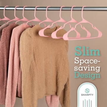 Sharpty Plastic Hangers - Durable & Space Saving Closet Essential
