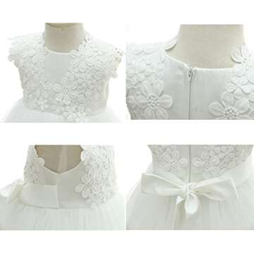 Meiqiduo Baby Girls Dress for Christening and Baptism