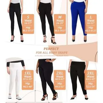 Comfy Stretch Pants with Full Elastic Waist for Women