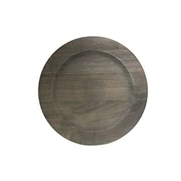 Charge It by Jay Faux Wood Charger Plate 13” Decorative Melamine Service Plate for Home, Professio...