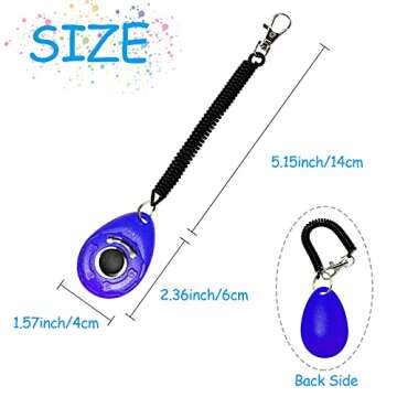 BENAROME Dog Training Clicker with Strap, Suitable for Training Handshake, Fixed Excretion, Feeding, 2 Pack