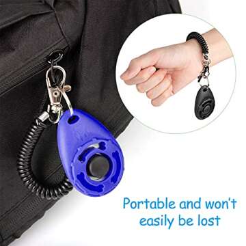 BENAROME Dog Training Clicker with Strap, Suitable for Training Handshake, Fixed Excretion, Feeding, 2 Pack