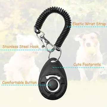 BENAROME Dog Training Clicker with Strap, Suitable for Training Handshake, Fixed Excretion, Feeding, 2 Pack