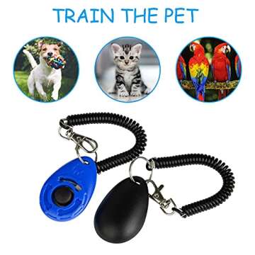 BENAROME Dog Training Clicker with Strap, Suitable for Training Handshake, Fixed Excretion, Feeding, 2 Pack