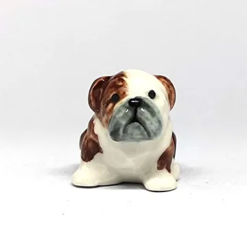 ZOOCRAFT Mini Bulldog: Whimsical Ceramic Figurine