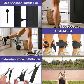 Portable Pilates Bar and Resistance Band Set with Handles. Multipurpose Home Gym with Door Anchor and Extension Belt, Supports Full-Body Workouts - with Fitness Poster and Video