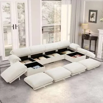 Stylish Cloud Couch Sectional Sofa with Hidden Storage