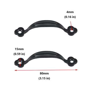 Antrader 2.6-Inch (6.6cm) Cabinet Hardware Handle Pull, Zinc Alloy Sliding Door Handles for Gates Cabinet Drawer Door, Black, Pack of 10