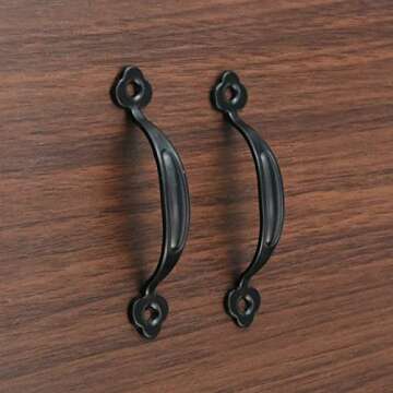 Antrader 2.6-Inch (6.6cm) Cabinet Hardware Handle Pull, Zinc Alloy Sliding Door Handles for Gates Cabinet Drawer Door, Black, Pack of 10