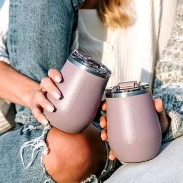 BrüMate Uncork'd XL MÜV - 100% Leak-Proof 14oz Insulated Wine Tumbler with Lid - Vacuum Insulated Stainless Steel Wine Glass - Perfect For Travel & Outdoors (Glitter White)