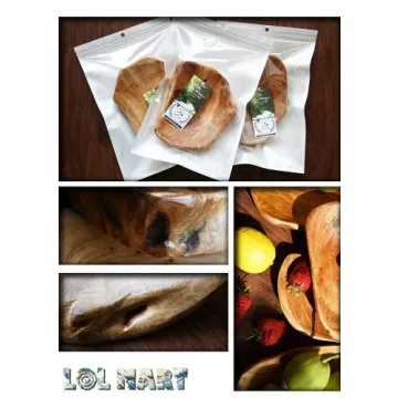 HIZBO MART Root Wood Serving Dish, Vintage Wooden ring dish, appetizer display, Hand Carved Artworks（The length 7~11inch）