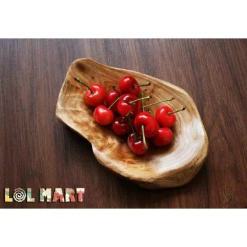 HIZBO MART Root Wood Serving Dish, Vintage Wooden ring dish, appetizer display, Hand Carved Artworks（The length 7~11inch）
