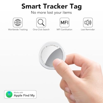 2025 New [Apple MFi Certified] (iOS Only) Air Tracker Tag-1 Pack, Bluetooth Tracker for Apple Find M...