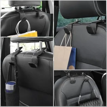 LivTee Leather Car Seat Back Headrest Hooks for Organization