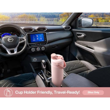 Insulated 26 oz Water Bottle with 2-in-1 Lid