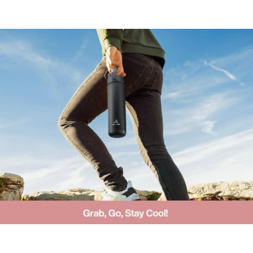 Insulated 26 oz Water Bottle with 2-in-1 Lid