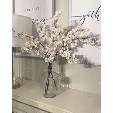 Hewory Large Glass Vase for Decor, 15in Clear Tall Farmhouse Decorative Floor Vase, Round Bubble Balloon Vase Glass Jug Vases for Coffee Table Fireplace Mantel Entryway Living Room Bedroom Kitchen