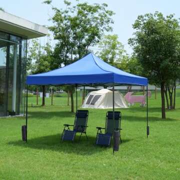DUMOS Canopy Tents 10x10 Heavy Duty with Sand Bags, Pop Up Canopy for Vendor Market, Parties, Backya...
