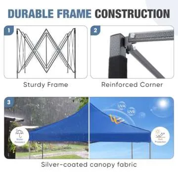 DUMOS 10x10 Heavy Duty Pop Up Canopy Tent for Events