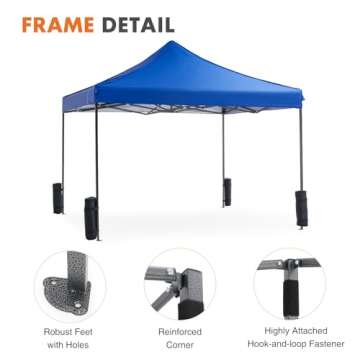 DUMOS 10x10 Heavy Duty Pop Up Canopy Tent for Events