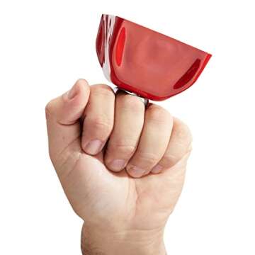 Blue Panda 12 Pack 3-inch Cowbells with Handle, Red Hand Percussion Cow Bells Noise Makers for Sporting Events, School Celebrations, Sports Parties, Football Games Noise Makers