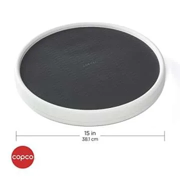Copco Pro Non-Skid Pantry Cabinet Lazy Susan Turntable, 15-Inch, Charcoal
