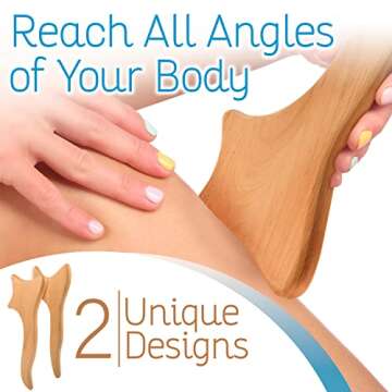 IMPRESA [2 Designs] Lymphatic Drainage Massage Tool - Wooden Lymphatic Paddle for Body Sculpting, Fi...